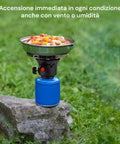 Campingkocher mit Piezozündung für Kartuschen mit 7/16-Ventil