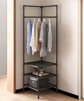 Avilia Eck-Kleiderständer mit 3 Ablagen, platzsparendes modernes Design, freistehend, 180x45x45cm, EAN 8056819052633