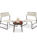 Cannes-Lounge-Set mit Glastisch und 2 Sesseln