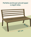 Sitzbank Montecarlo in Taubengrau aus lackiertem Stahl mit modernem Design