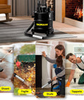 Daimann Aschesauger 20 l 800 W mit waschbarem HEPA-Filter, schwenkbaren Rollen, für Ofen, Grill und Kamin, mit flexiblem feuerfestem Stahlschlauch EAN-8056590070093