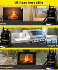 Daimann Aschesauger 20 l 800 W mit waschbarem HEPA-Filter, schwenkbaren Rollen, für Ofen, Grill und Kamin, mit flexiblem feuerfestem Stahlschlauch EAN-8056590070093