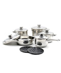 Avilia Komplettes Topfset Diana, 12-teilig, aus Edelstahl, modernes Design, geeignet für Induktion, Gas und Elektroherde, EAN-8056897151778