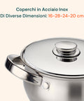 Avilia Komplettes Topfset Diana, 12-teilig, aus Edelstahl, modernes Design, geeignet für Induktion, Gas und Elektroherde, EAN-8056897151778