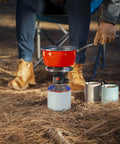 Campingkocher mit Piezozündung für Kartuschen mit 7/16-Ventil