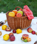 Korb für Brennholz oder Picknickkorb 35x50 cm aus Weidengeflecht mit Griffen und großem Fassungsvermögen