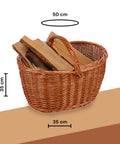 Korb für Brennholz oder Picknickkorb 35x50 cm aus Weidengeflecht mit Griffen und großem Fassungsvermögen Ean-8023755045432