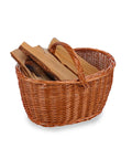 Korb für Brennholz oder Picknickkorb 35x50 cm aus Weidengeflecht mit Griffen und großem Fassungsvermögen Ean-8023755045432