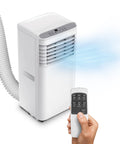 Weißes tragbares Chigo-Klimagerät mit 9000 BTU, Fernbedienung und Abluftschlauch, elegantes Design mit digitalem Bedienfeld