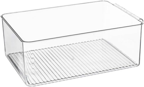 Leerer transparenter Kühlschrankbehälter 32 cm - Organizer für Lebensmittel mit rutschfestem Boden