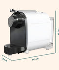 DCG-Kaffeemaschine mit kompakten Abmessungen von 12,7x31,5x23,2 cm und platzsparendem Design, perfekt für jede moderne und funktionale Küche
