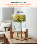 Getränkespender aus Glas, 8 l, mit Aluminiumhahn