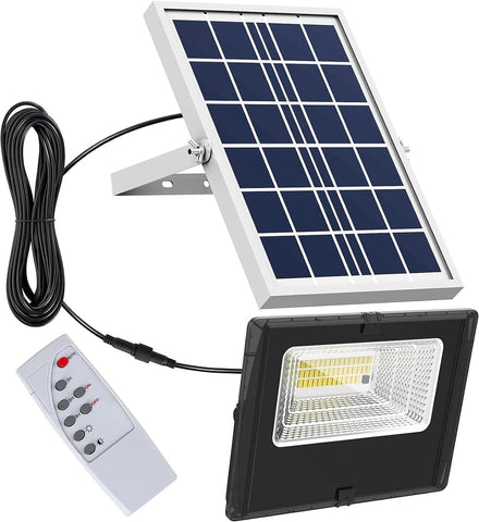LED-Solarstrahler 40W IP66 mit Dämmerungssensor, Fernbedienung und Timer