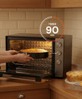 Großraum-Umluftofen 70 l, 2500 W, schwarz, mit Doppelheizelement und 4 Funktionen