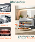 Professioneller elektrischer Pizzaofen mit Pizzaschieber, 2200 W