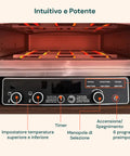Professioneller elektrischer Pizzaofen mit Pizzaschieber, 2200 W