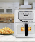Heißluftfritteuse 7,5 l, 1600 W, weiß, digital, LED-Display, 60-Minuten-Timer, 4 Garfunktionen, spülmaschinengeeignete Teile, EAN-8051597871155
