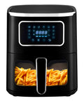 Heißluftfritteuse 7,5 l, 1600 W, schwarz, digital, LED-Display, 60-Minuten-Timer, 4 Garfunktionen, spülmaschinengeeignete Teile, EAN-8051597871155