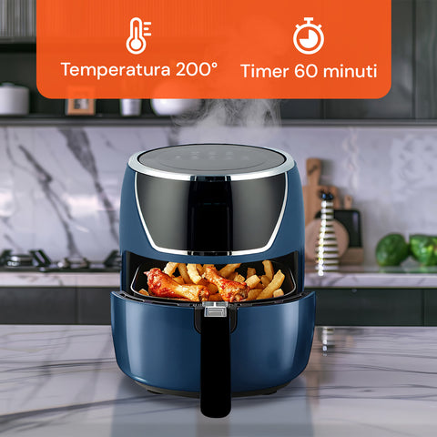 Heißluftfritteuse 5l 1500w Temperatur 80-200°C mit Timer und LED-Display