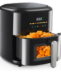 Avilia Digitale kompakte Heißluftfritteuse 6 l, 1350 W, ohne Öl, mit 8 Programmen, spülmaschinengeeignetem Korb und Timer Ean-8056897155509