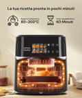 Avilia Heißluftfritteuse 8 l 1350 W mit digitalem Display, Timer, herausnehmbarem Korb und 8 Programmen EAN-8056897155073