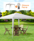 Pop-up-Garten- und Terrassenzelt mit Stahl-Spinnenkonstruktion, 3x3, UV-beständig, wasserdichtes Dach, Tasche inklusive, EAN-8023755045531