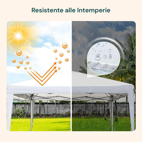 Witterungsbeständiger Pavillon mit UV-Schutz und wasserdichtem Gewebe gegen Sonne und Regen