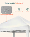 Detailaufnahme der Pavillonabdeckung aus wasserdichtem Polyestergewebe mit UV-Schutz und Regenschutz