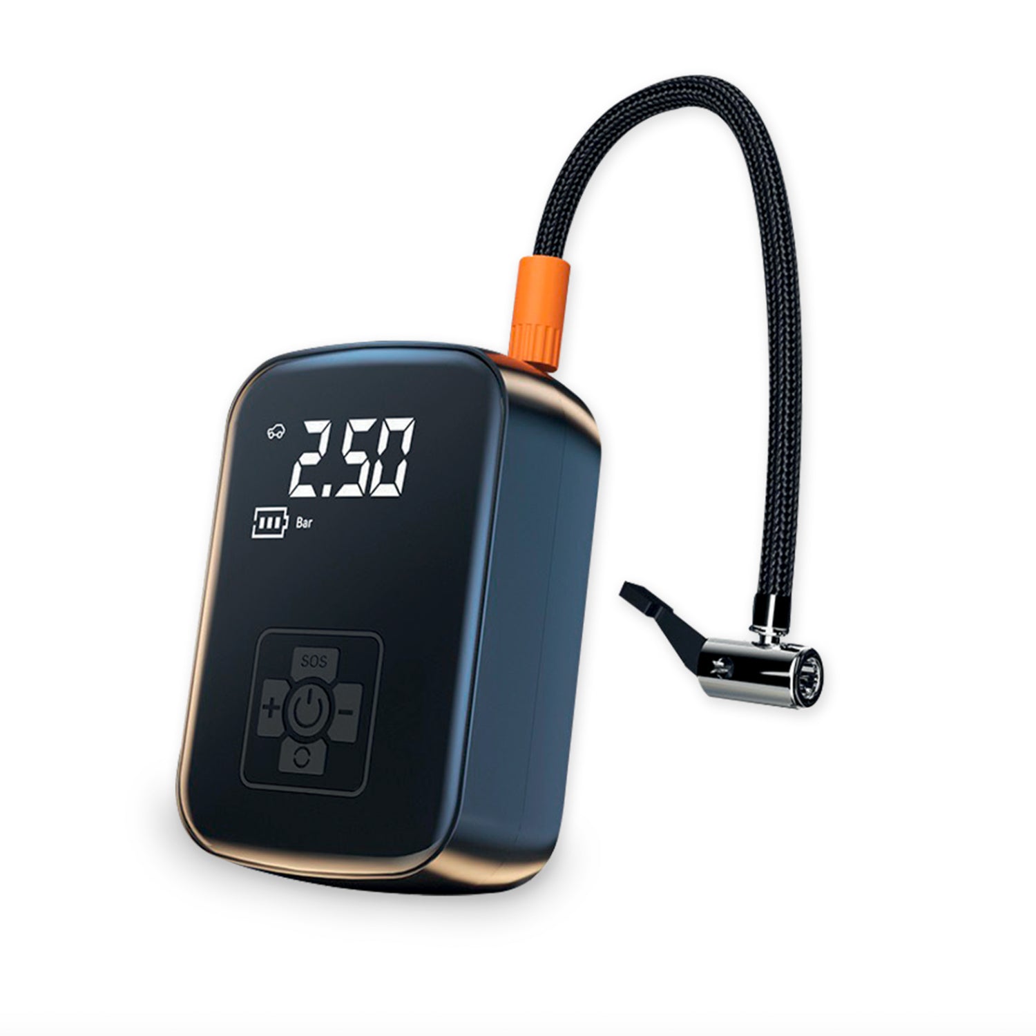 Tragbarer elektrischer Reifenfüller mit digitalem LCD-Display und integrierter LED-Taschenlampe für Autos, Motorräder und Fahrräder - kabelloser Multifunktionskompressor