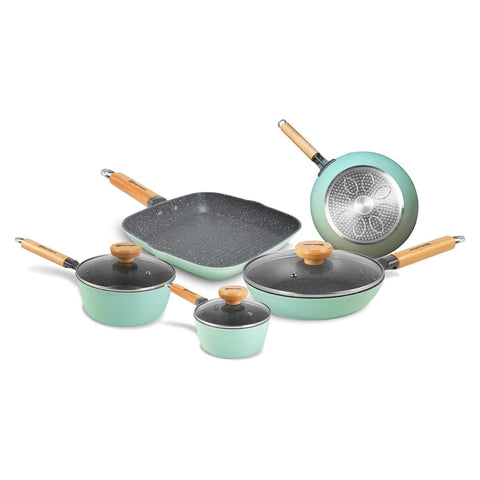 Set aus 3 Pfannen, 2 Kasserollen und 3 Deckeln für Induktionskochfelder