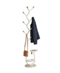 Avilia Home moderner weißer Metallkleiderständer mit 2 runden Ablagen 24 cm robuste und platzsparende Struktur Höhe 1665 cm EAN 8052879010217