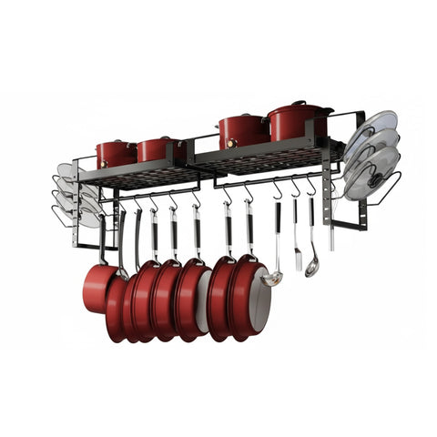Wandorganizer mit 12 Haken für Töpfe, Deckel und Küchenutensilien – Set mit 2 Stück