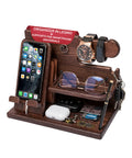 avilia home Schreibtischorganizer aus Holz mit Smartphonehalter und Uhrenhalter inklusive Fach für Ladekabel 255x15x185 cm ean 8052879011412