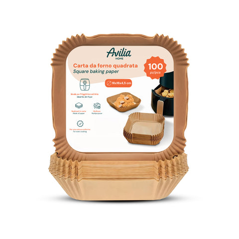 Set mit 100 Stück Backpapier für die Heißluftfritteuse - wasserdicht und hitzebeständig