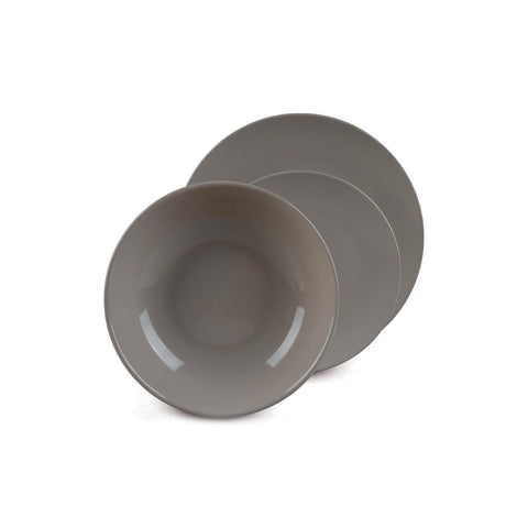 18-teiliges Taupe-Porzellanservice, robust, mit elegantem modernem Design