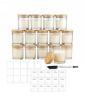 Avilia Set mit 15 Glasbehältern für Kerzen 170 ml mit Bambusdeckel EAN 8056819053593