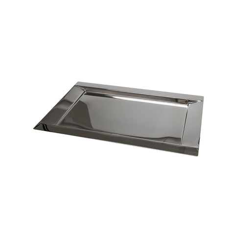 Rechteckiges Tablett aus Edelstahl 35x25cm