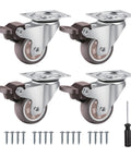 Daima Set mit 4 universellen 50 mm Lenkrollen um 360 Grad drehbare Rollen aus Gummi und Stahl Tragfähigkeit 200 kg Komplettset mit Schrauben und Schraubendreher EAN 8056590070529