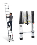 daimann professionelle Teleskopleiter mit 13 Stufen aus Stahl für Haushalt und Arbeit EAN 8056590070628