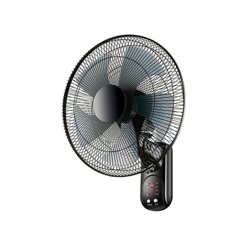Wandventilator, 5 Flügel, 3 Geschwindigkeitsstufen, mit Fernbedienung, 60 W, schwarz