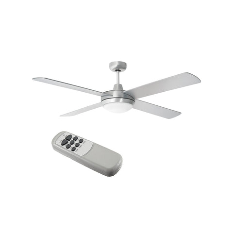 Deckenventilator, 4 Flügel, 3 Geschwindigkeitsstufen, mit Licht und Fernbedienung, 60 W, weiß