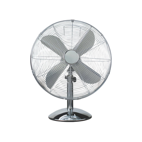 Tischventilator aus Metall, 4 Flügel, 3 Geschwindigkeitsstufen, 50 W, 40 cm