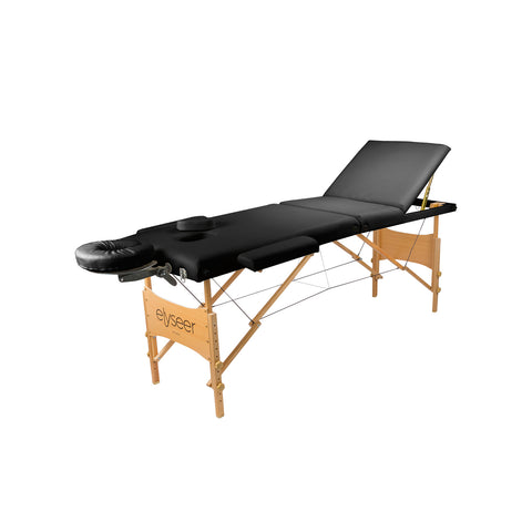 Tragbare schwarze Massageliege