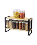 Bild-1-five-simply-smart-Platzsparendes-Regal-mit-2-Ablagen-aus-Bambus-40x35x175cm-schwarz-EAN-3560232770555