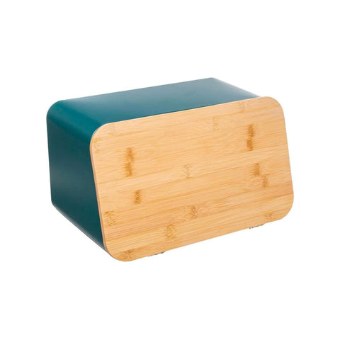Brotkasten und Schneidebrett 37 cm Petrolblau