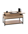 Bild-1-FIVE Simply Smart höhenverstellbarer Wohnzimmertisch aus Holz und Metall 95x51cm EAN-3560232580451