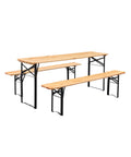 Garden Friend rechteckiges klappbares Biergartenset aus Eisen und Holz 3 Teile 70x220 cm grün EAN 8023755029272
