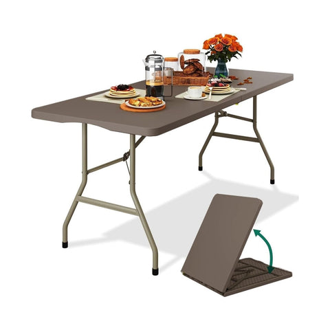 Zusammenklappbarer Koffertisch 74x76x183cm Walnuss
