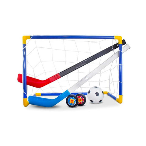 Sportset 2-in-1 für Fußball mit Ball und Hockey mit Tor