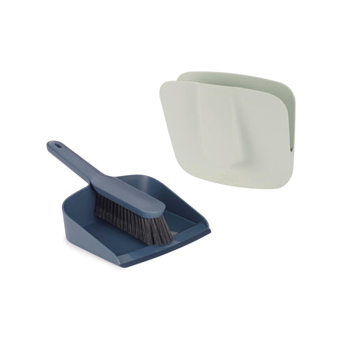Set aus Toilettenbürste und Kehrschaufel mit Wandhalterung aus Kunststoff